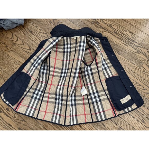 Women Burberry Brit Quilted Jacket Copford Navy Size Large - Picture 5 of 8